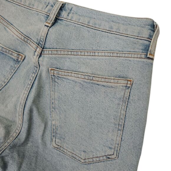 Agolde Merrel Jeans Women 25 Light Blue Cotton Blend Stretch Mid Rise Raw Hem - Picture 7 of 12